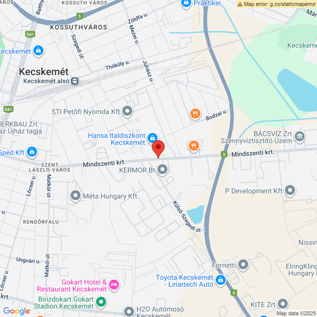 Elhelyezkedés Toyota Linartech Autó Kecskemét